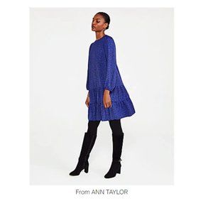 Ann Taylor Spotted Tiered Shift Dress